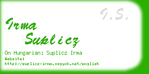 irma suplicz business card